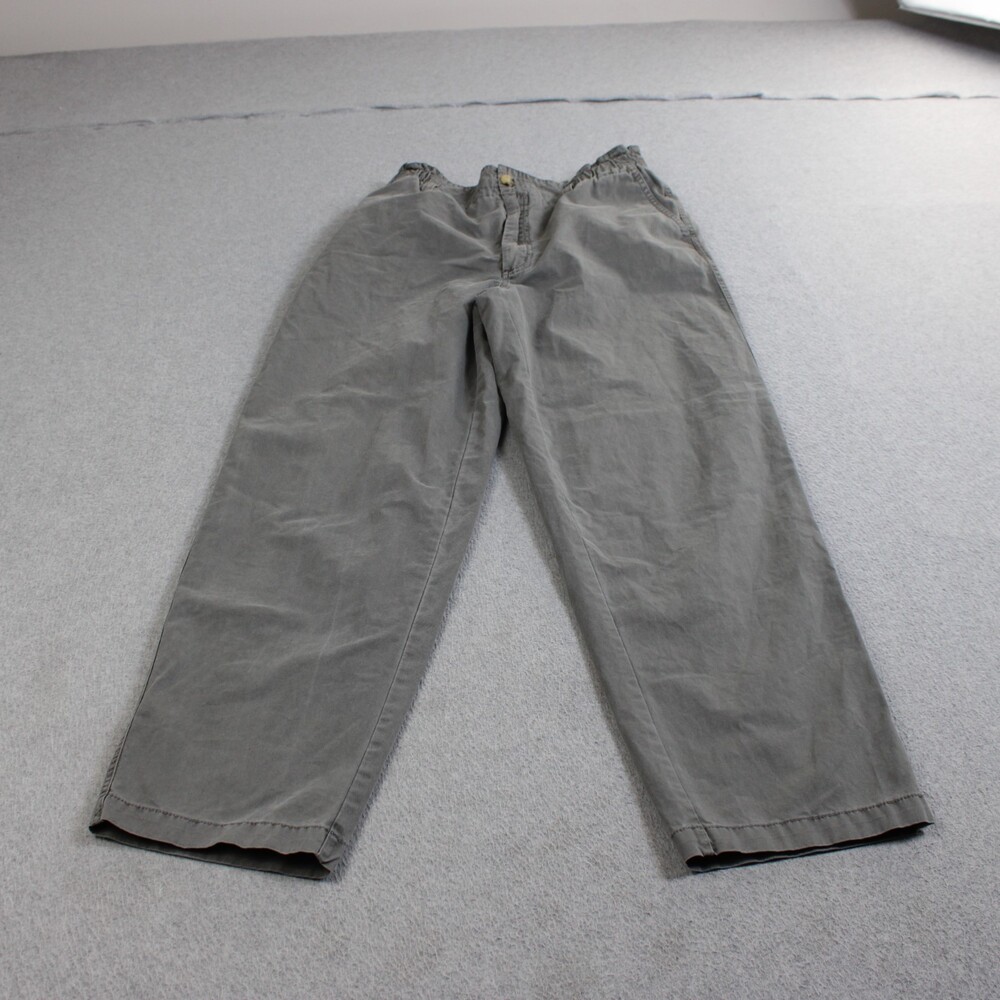 Sundance Pant Women 4 Gray High Waist Barrel Ankle Coastal Boho Office Academia